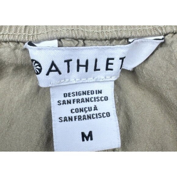 Athleta Women’s Tan Flax Paradise Mid Rise Linen Blend Pull On Cargo Pants Sz M - Picture 8 of 15